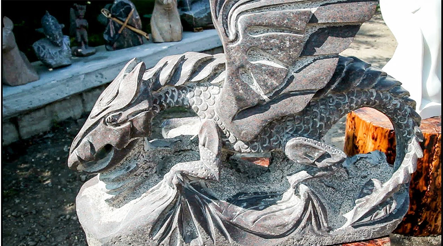 Dragon stone carving